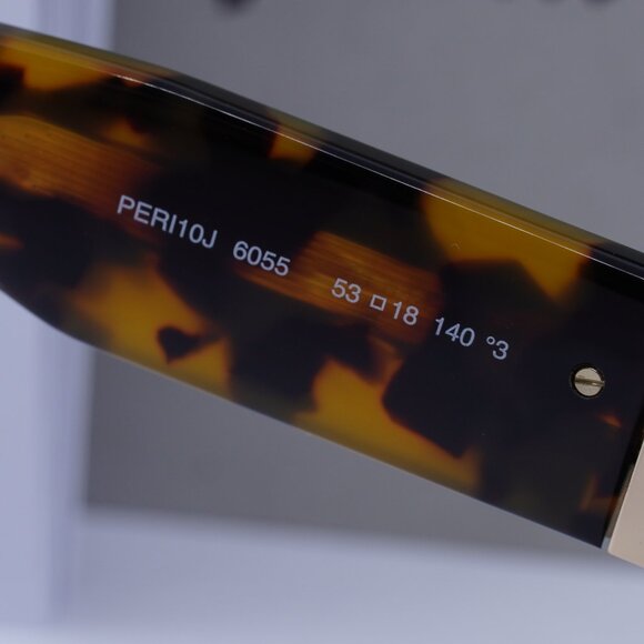 Palm Angels PERI10J MAGNOLIA 6055 Rectangle Sunglasses - Havana/Green - Picture 7 of 9